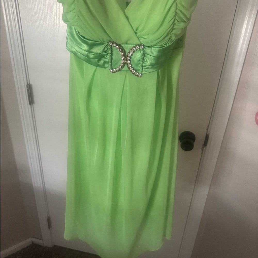 Taboo Lime Green Dress with Rhinestone Accent
